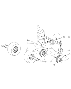 Front Caster And Tire Assembly 44 Diagram and Parts List for Z-FORCE44 17AF3AGL-17AF3AGL010 Cub Cadet Lawn Tractor